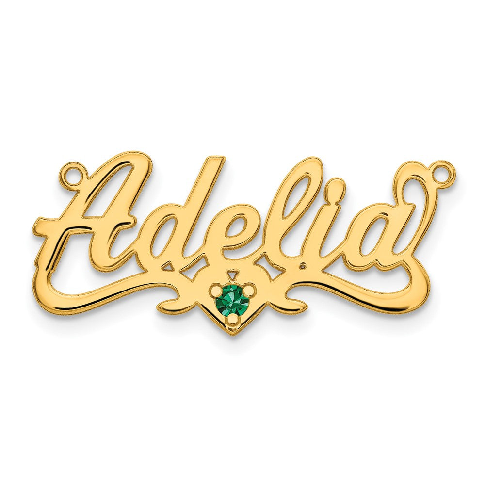 Vergoldet Sterlingsilber /gold Geburtsstein Herz Name Platte