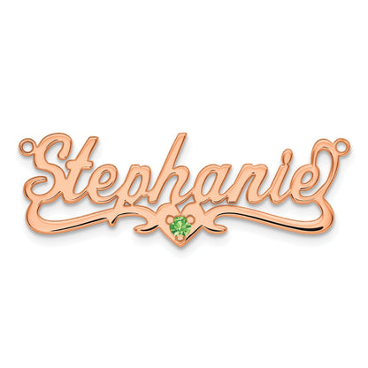 Roségoldbeschichtet Sterlingsilber /rose Geburtsstein Herz Name Platte