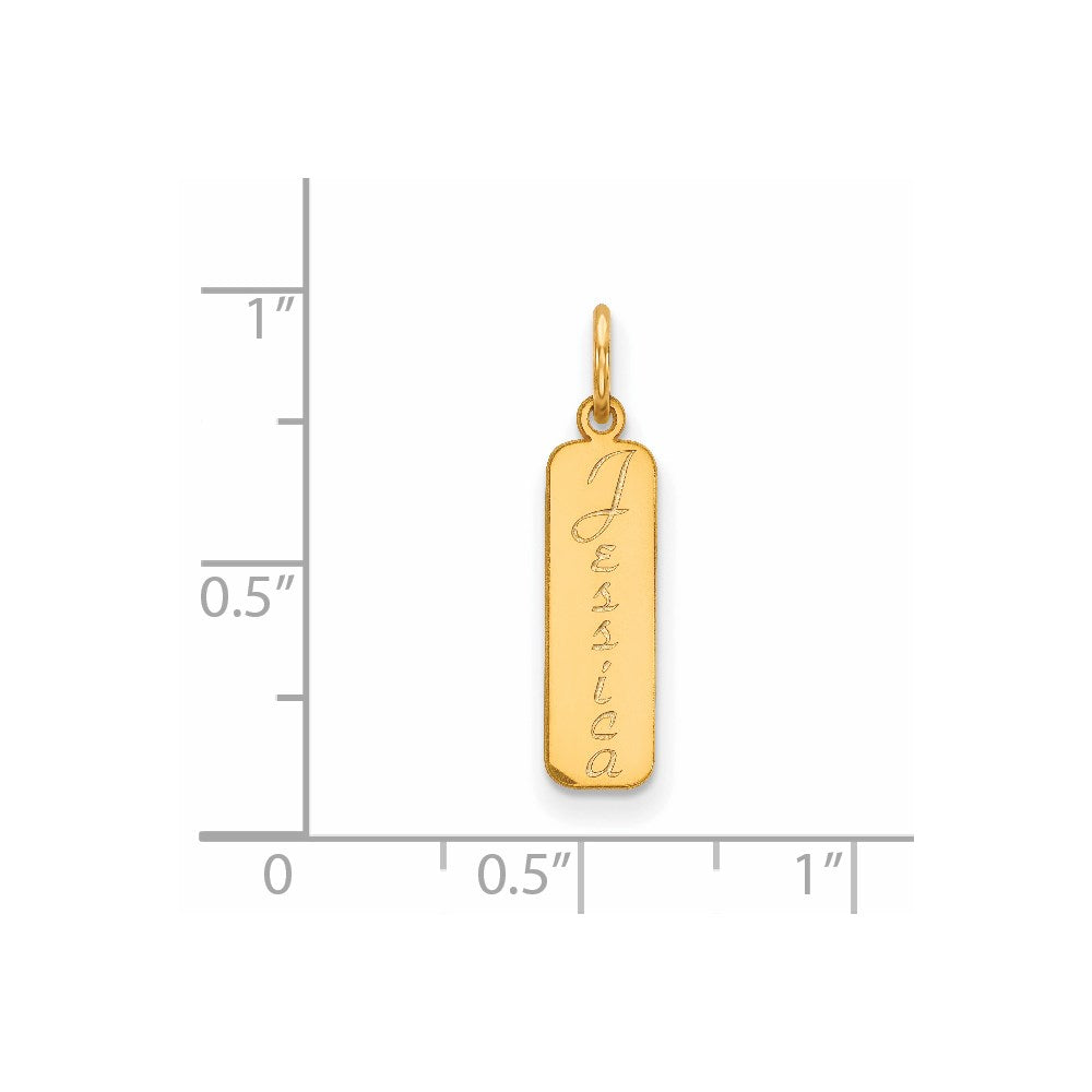 14K Gelbgold Schreibschrift Schriftart Name Stab Charm