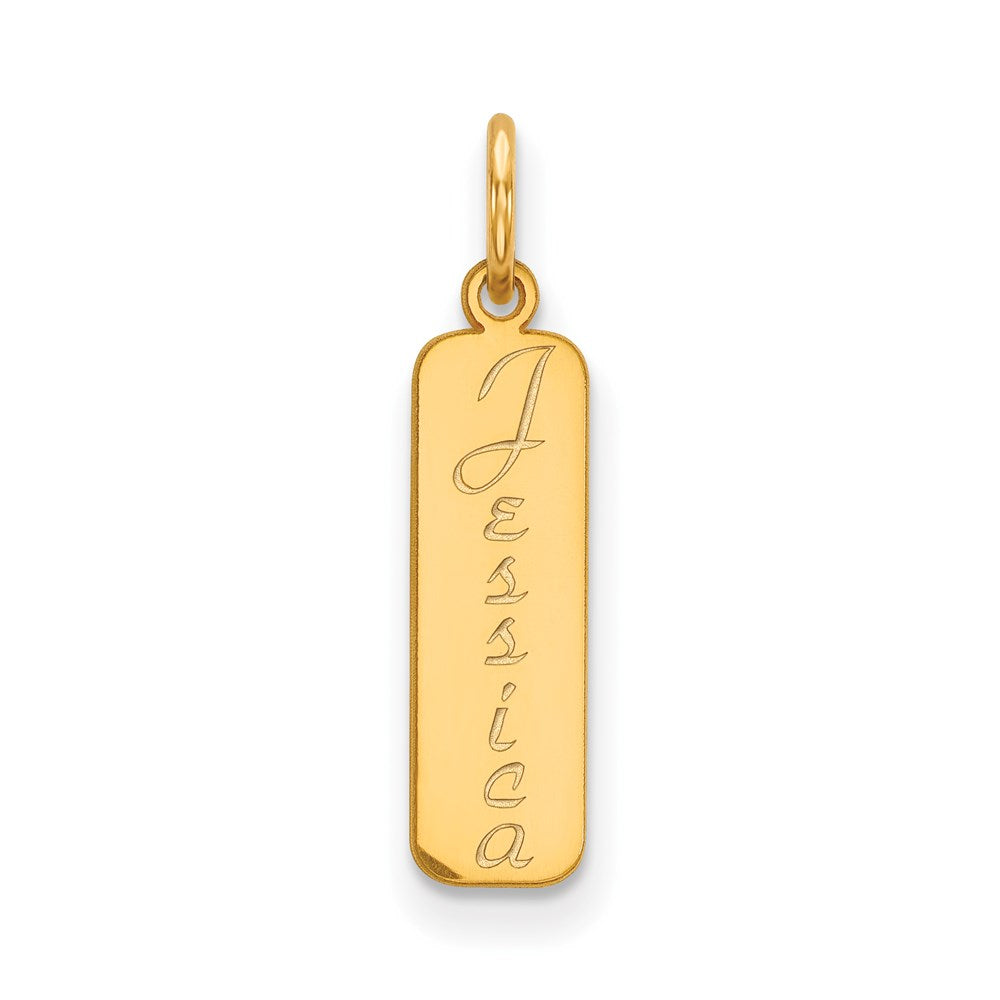 14K Gelbgold Schreibschrift Schriftart Name Stab Charm