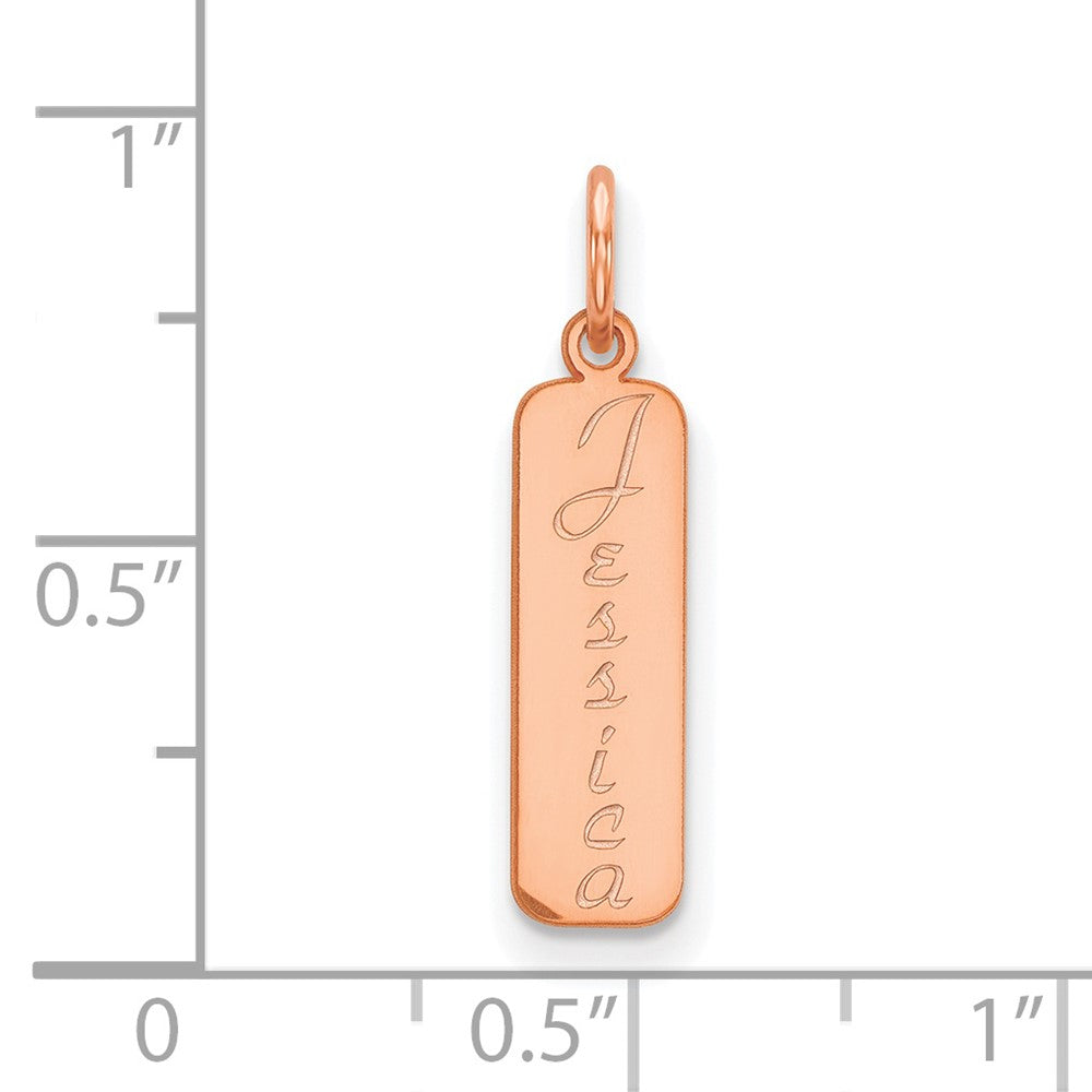 14K Roségold Schreibschrift Schriftart Name Stab Charm