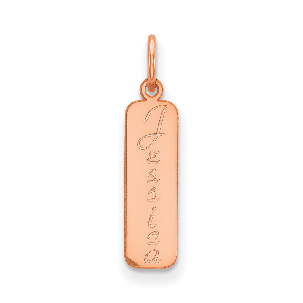 14K Roségold Schreibschrift Schriftart Name Stab Charm
