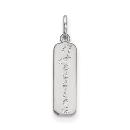 Sterlingsilber Silber/rhodiniert Schreibschrift Schriftart Name Stab Charm