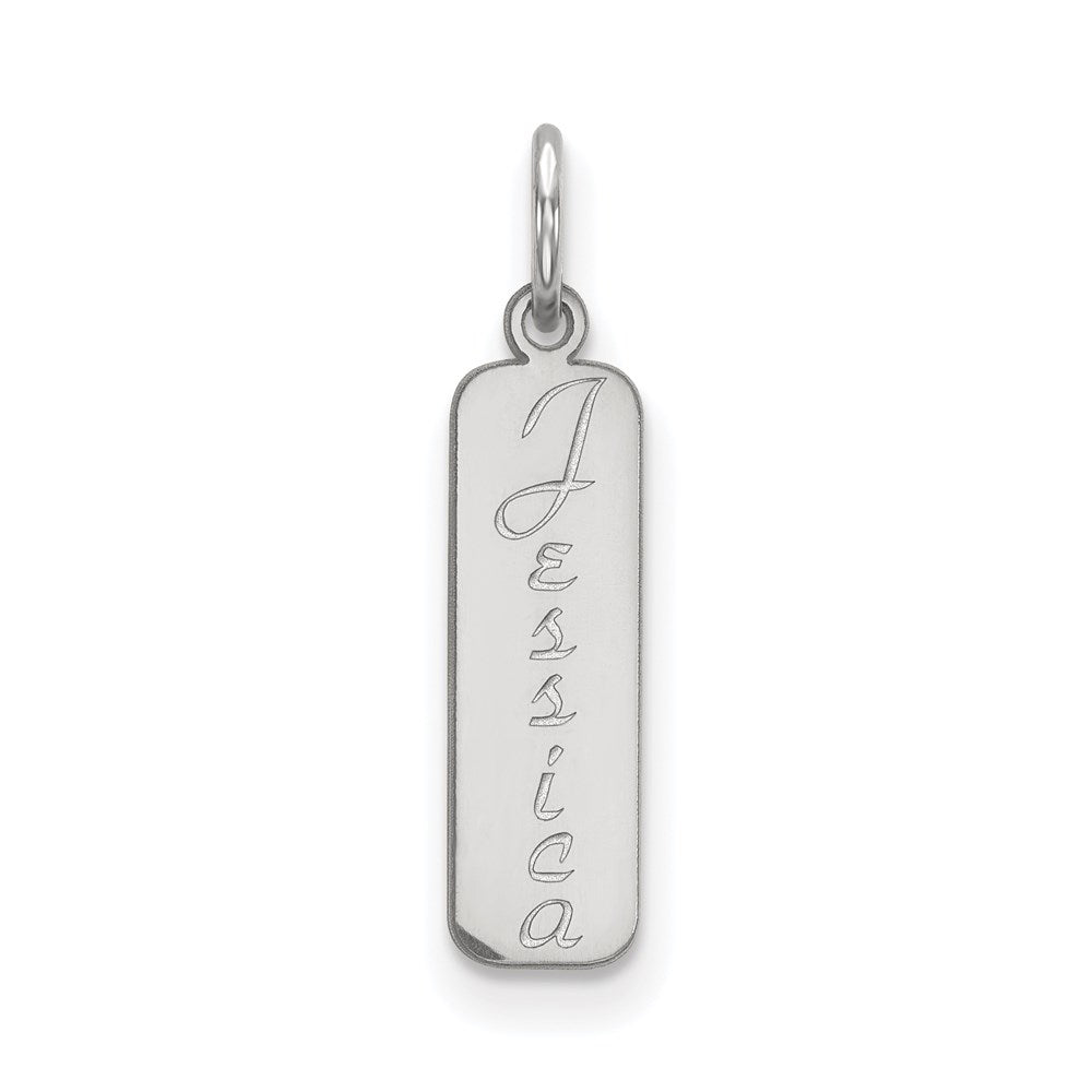 14K Weißgold 14K Weißgold Schreibschrift Schriftart Name Stab Charm