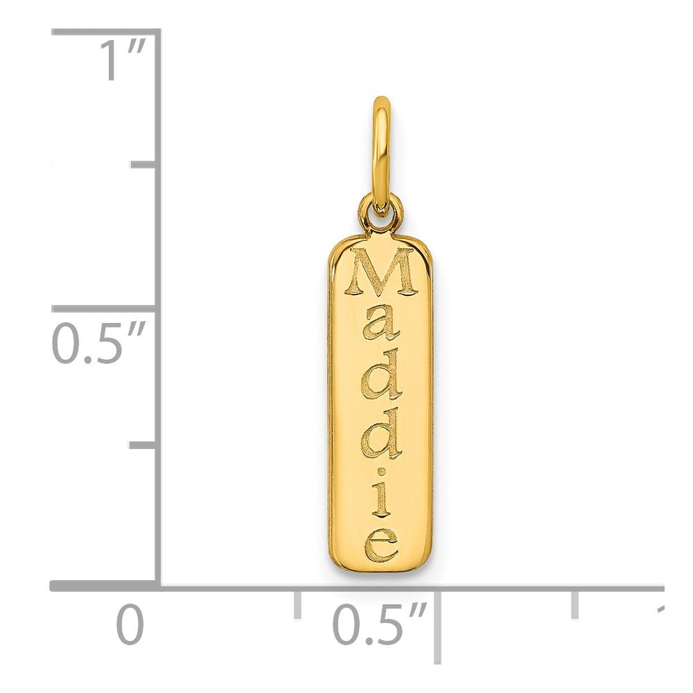 14K Gelbgold Block Schriftart Name Stab Charm