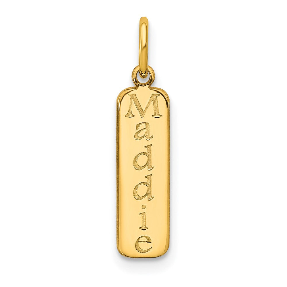 14K Gelbgold Block Schriftart Name Stab Charm