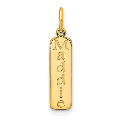 14K Gelbgold Block Schriftart Name Stab Charm