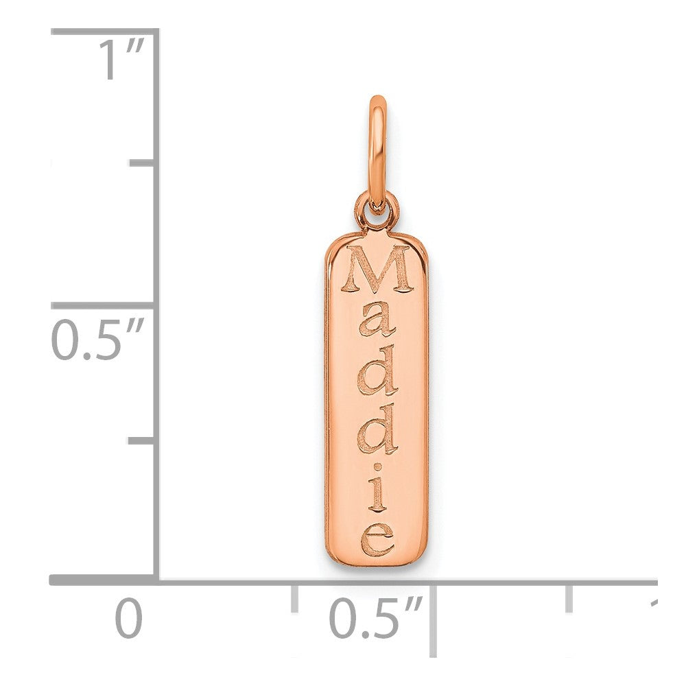 14K Roségold Block Schriftart Name Stab Charm