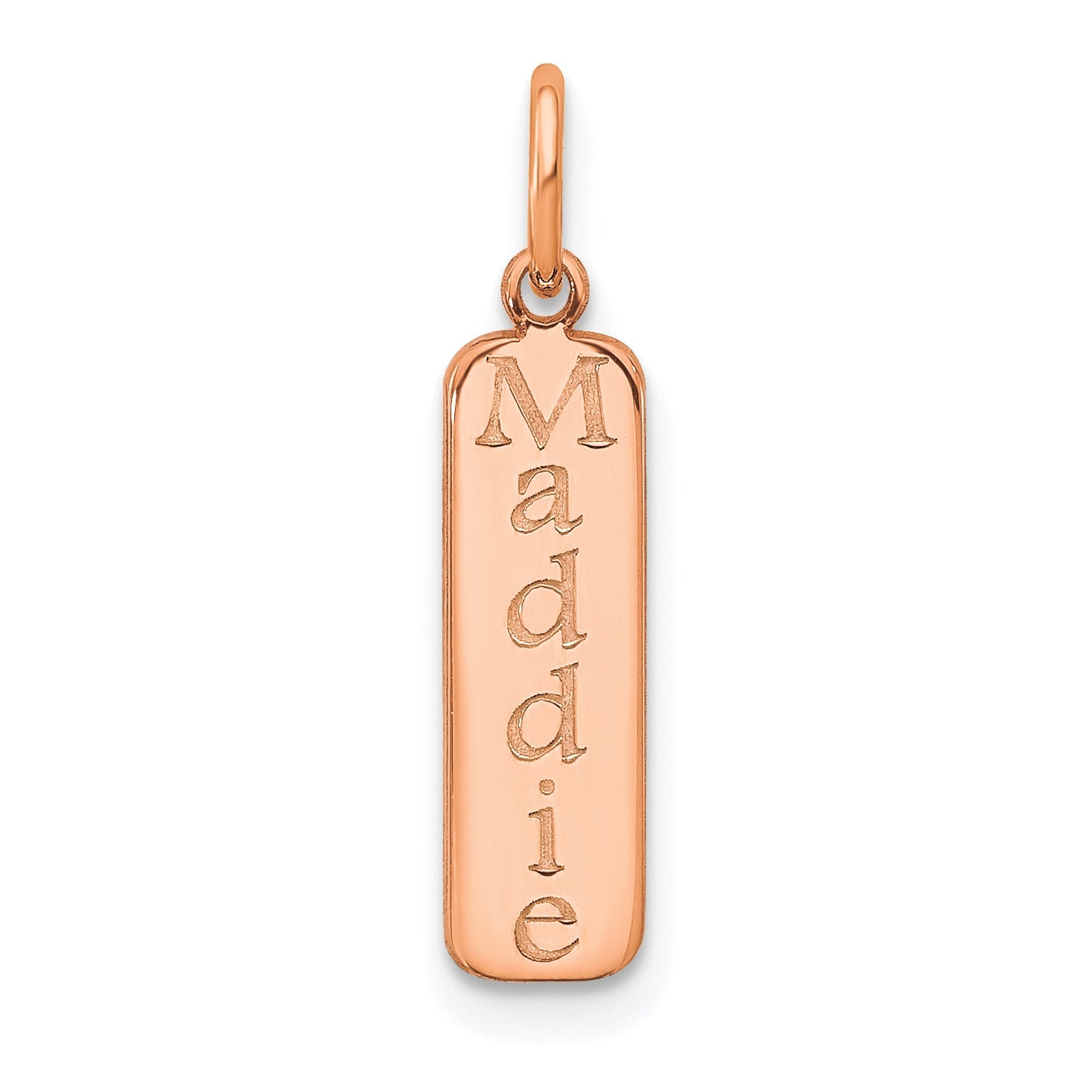 Roségoldbeschichtet Gold/ Sterlingsilber Block Schriftart Name Stab Charm