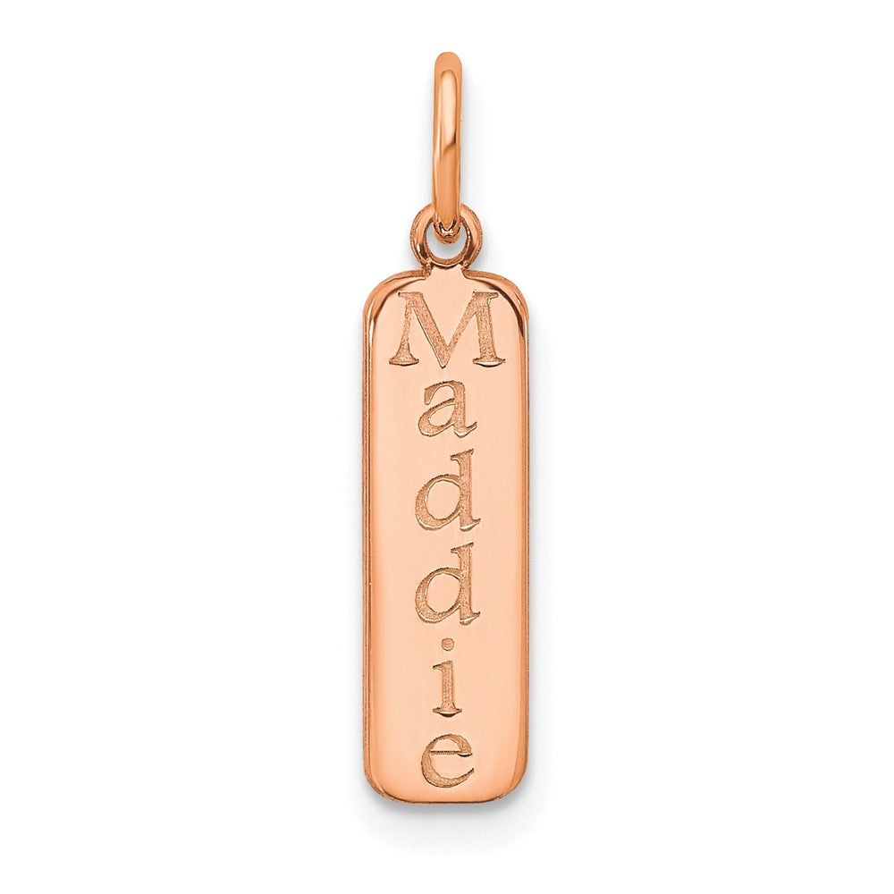 14K Roségold Block Schriftart Name Stab Charm