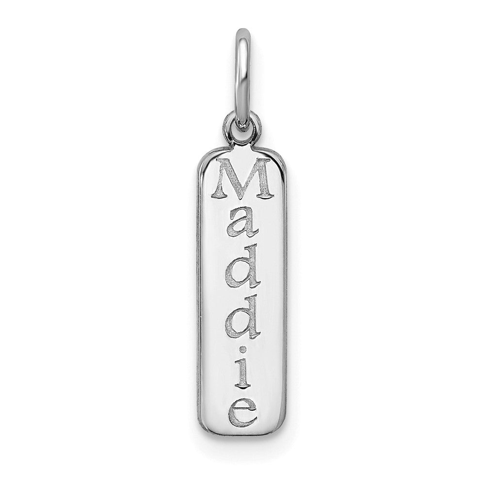 14K Weißgold Block Schriftart Name Stab Charm