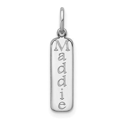 14K Weißgold Block Schriftart Name Stab Charm