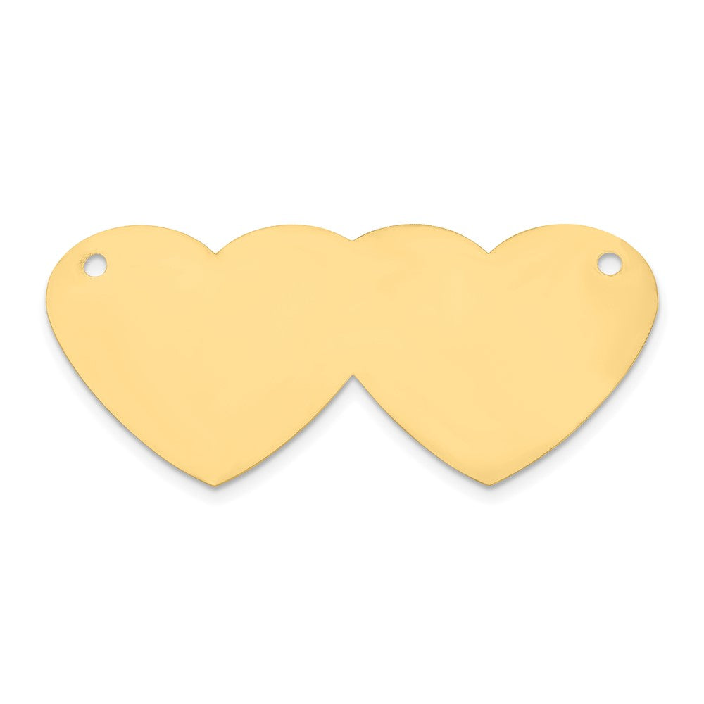 14K Gelbgold Doppelt Herz Name Platte