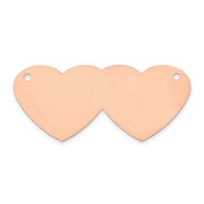 14K Roségold Doppelt Herz Name Platte
