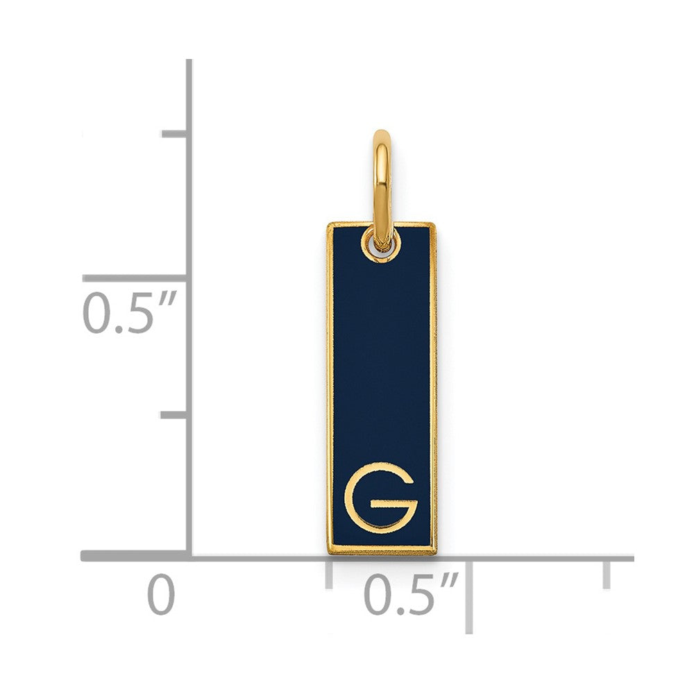 Vergoldet Sterlingsilber /gold Klein Epoxid Initiale Stab Charm
