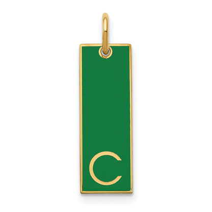 Vergoldet Sterlingsilber /gold Groß Epoxid Initiale Stab Charm