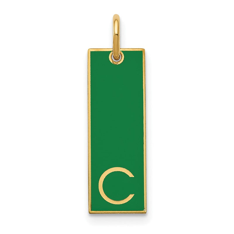 Vergoldet Sterlingsilber /gold Groß Epoxid Initiale Stab Charm
