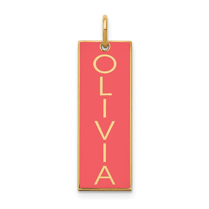 Vergoldet Sterlingsilber /gold Groß Emailliert Name Stab Charm