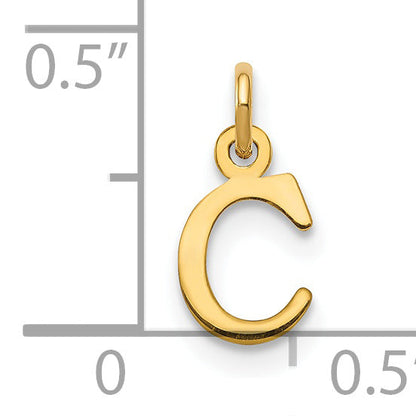 14K Gelbgold 14ky Ausgeschnitten Buchstabe C Initiale Anhänger