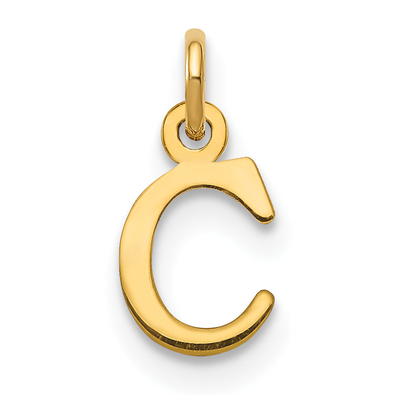 14K Gelbgold 14ky Ausgeschnitten Buchstabe C Initiale Anhänger