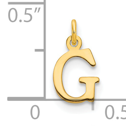 14K Gelbgold 14ky Ausgeschnitten Buchstabe G Initiale Anhänger
