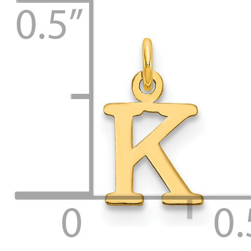 14K Gelbgold 14ky Ausgeschnitten Buchstabe K Initiale Anhänger