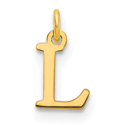 14K Gelbgold 14ky Ausgeschnitten Buchstabe L Initiale Anhänger