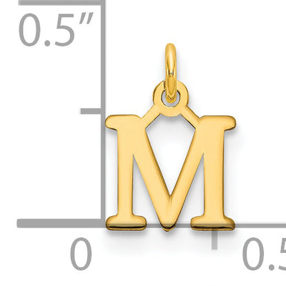 14K Gelbgold 14ky Ausgeschnitten Buchstabe M Initiale Anhänger
