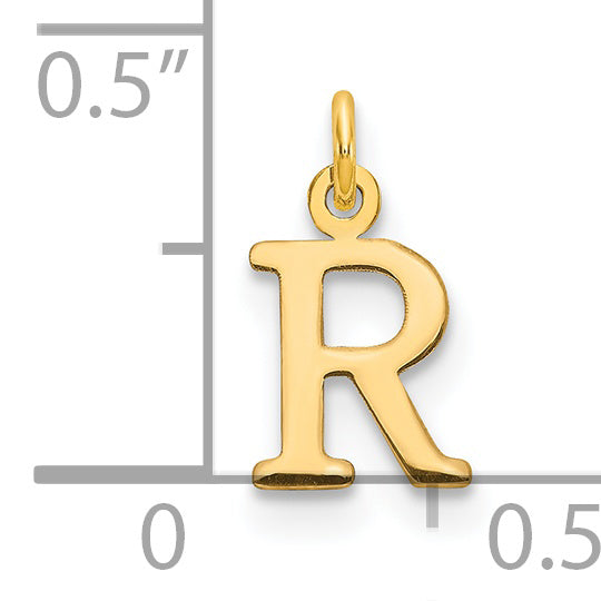 14K Gelbgold 14ky Ausgeschnitten Buchstabe R Initiale Anhänger