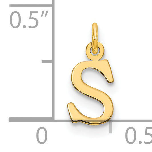 14K Gelbgold 14ky Ausgeschnitten Buchstabe S Initiale Anhänger