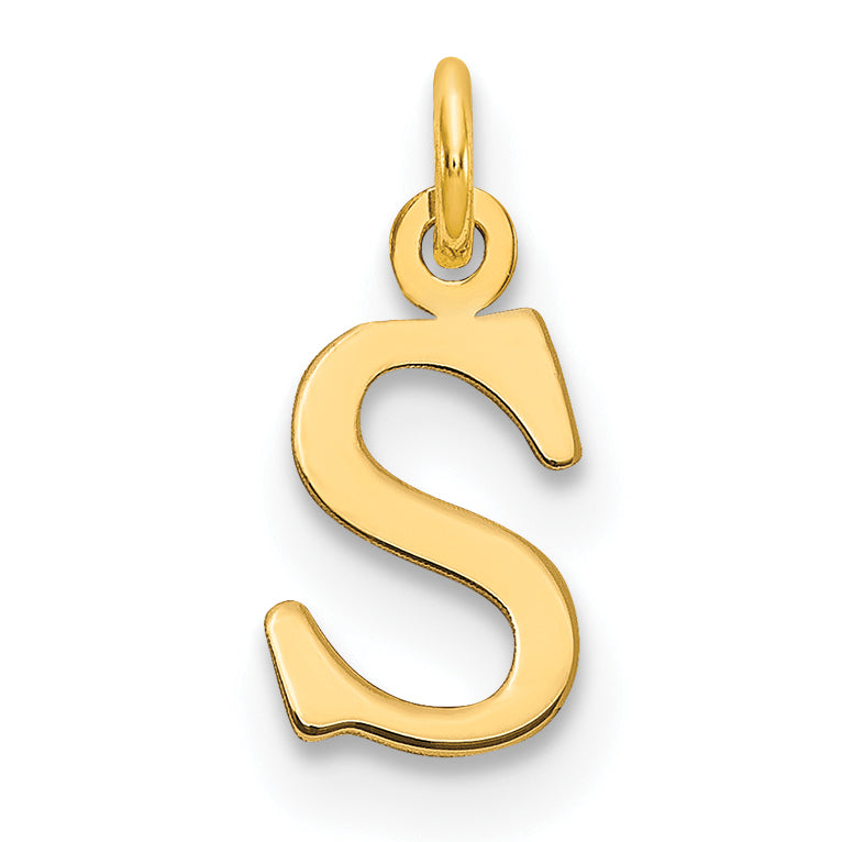14K Gelbgold 14ky Ausgeschnitten Buchstabe S Initiale Anhänger