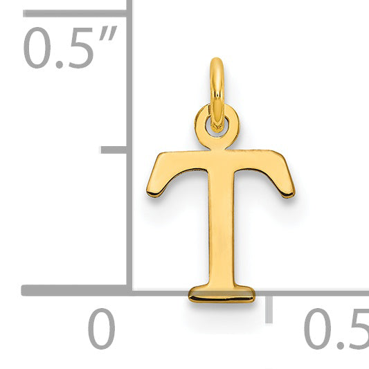 14K Gelbgold 14ky Ausgeschnitten Buchstabe T Initiale Anhänger