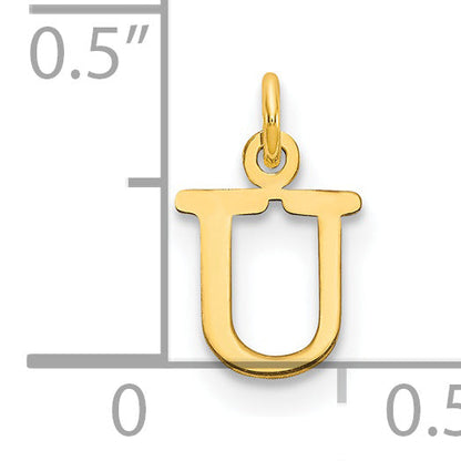 14K Gelbgold 14ky Ausgeschnitten Buchstabe U Initiale Anhänger