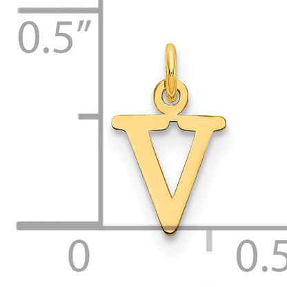 14K Gelbgold 14ky Ausgeschnitten Buchstabe V Initiale Anhänger