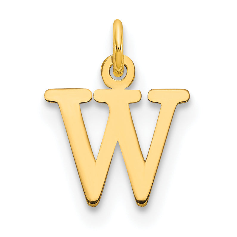 14K Gelbgold 14ky Ausgeschnitten Buchstabe W Initiale Anhänger