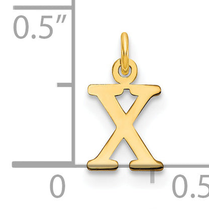 14K Gelbgold 14ky Ausgeschnitten Buchstabe X Initiale Anhänger