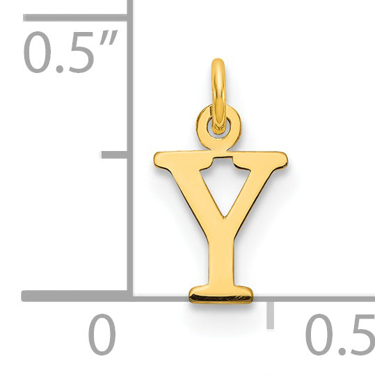 14K Gelbgold 14ky Ausgeschnitten Buchstabe Y Initiale Anhänger