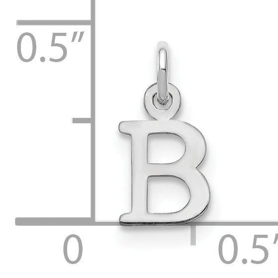 14K Weißgold 14kw Ausgeschnitten Buchstabe B Initiale Anhänger