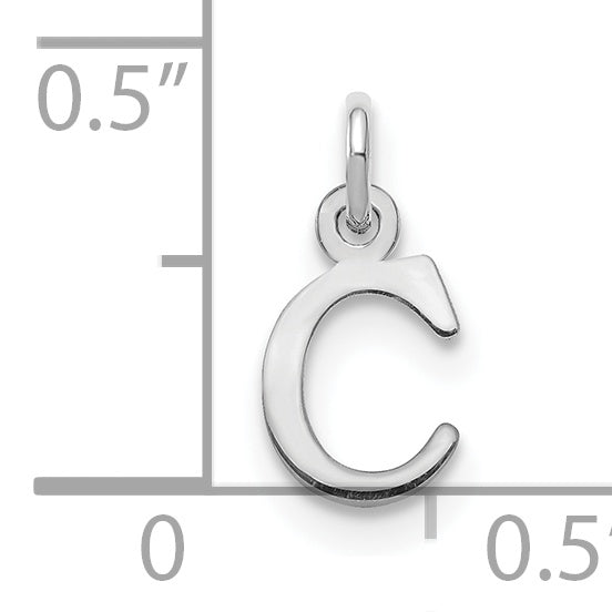 10K Weißgold 10kw Ausgeschnitten Buchstabe C Initiale Charm