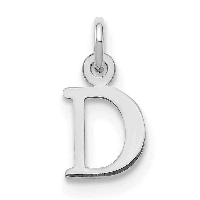 10K Weißgold 10kw Ausgeschnitten Buchstabe D Initiale Charm