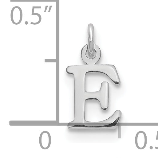 10K Weißgold 10kw Ausgeschnitten Buchstabe E Initiale Charm