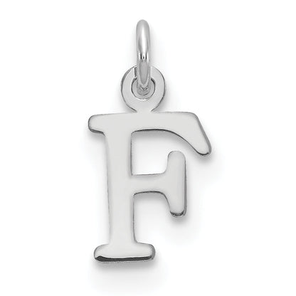 10K Weißgold 10kw Ausgeschnitten Buchstabe F Initiale Charm