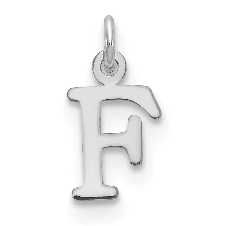 10K Weißgold 10kw Ausgeschnitten Buchstabe F Initiale Charm