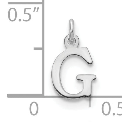 14K Weißgold 14kw Ausgeschnitten Buchstabe G Initiale Anhänger