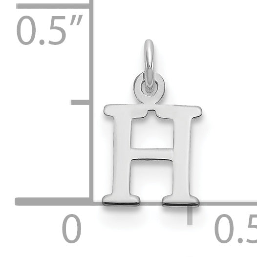 10K Weißgold 10kw Ausgeschnitten Buchstabe H Initiale Charm