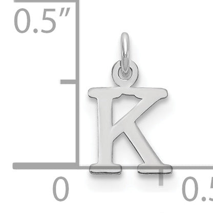 14K Weißgold 14kw Ausgeschnitten Buchstabe K Initiale Anhänger