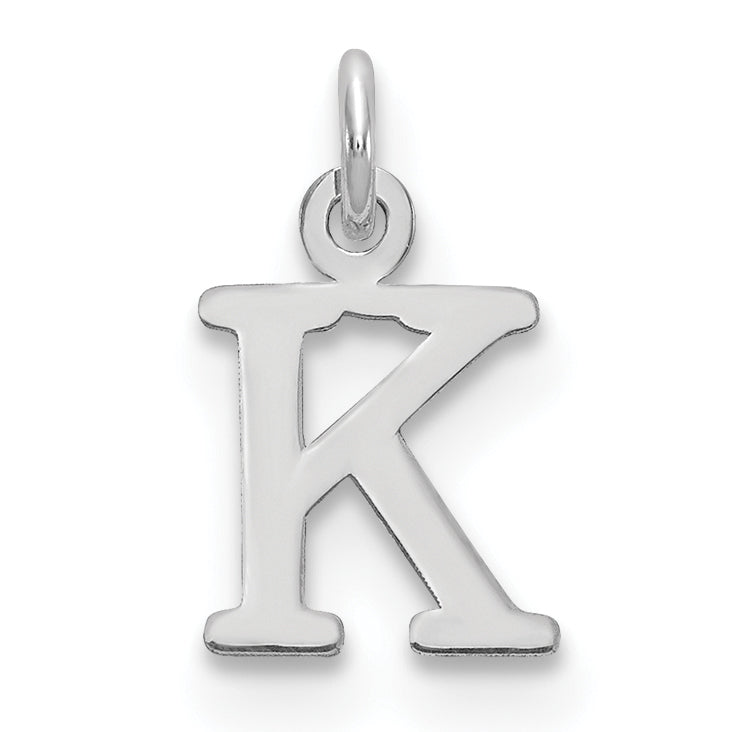 14K Weißgold 14kw Ausgeschnitten Buchstabe K Initiale Anhänger