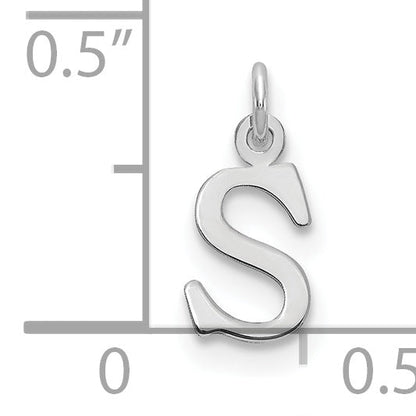 14K Weißgold 14kw Ausgeschnitten Buchstabe S Initiale Anhänger