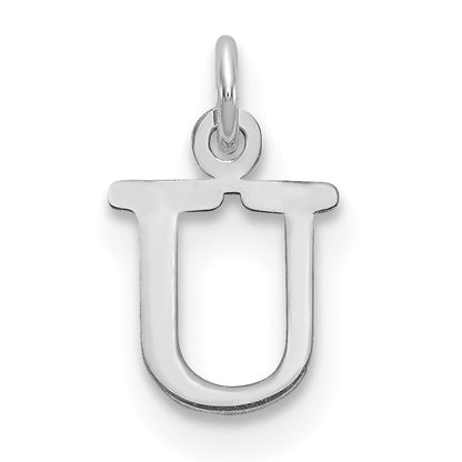 10K Weißgold 10kw Ausgeschnitten Buchstabe U Initiale Charm