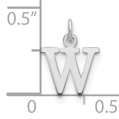 10K Weißgold 10kw Ausgeschnitten Buchstabe W Initiale Charm
